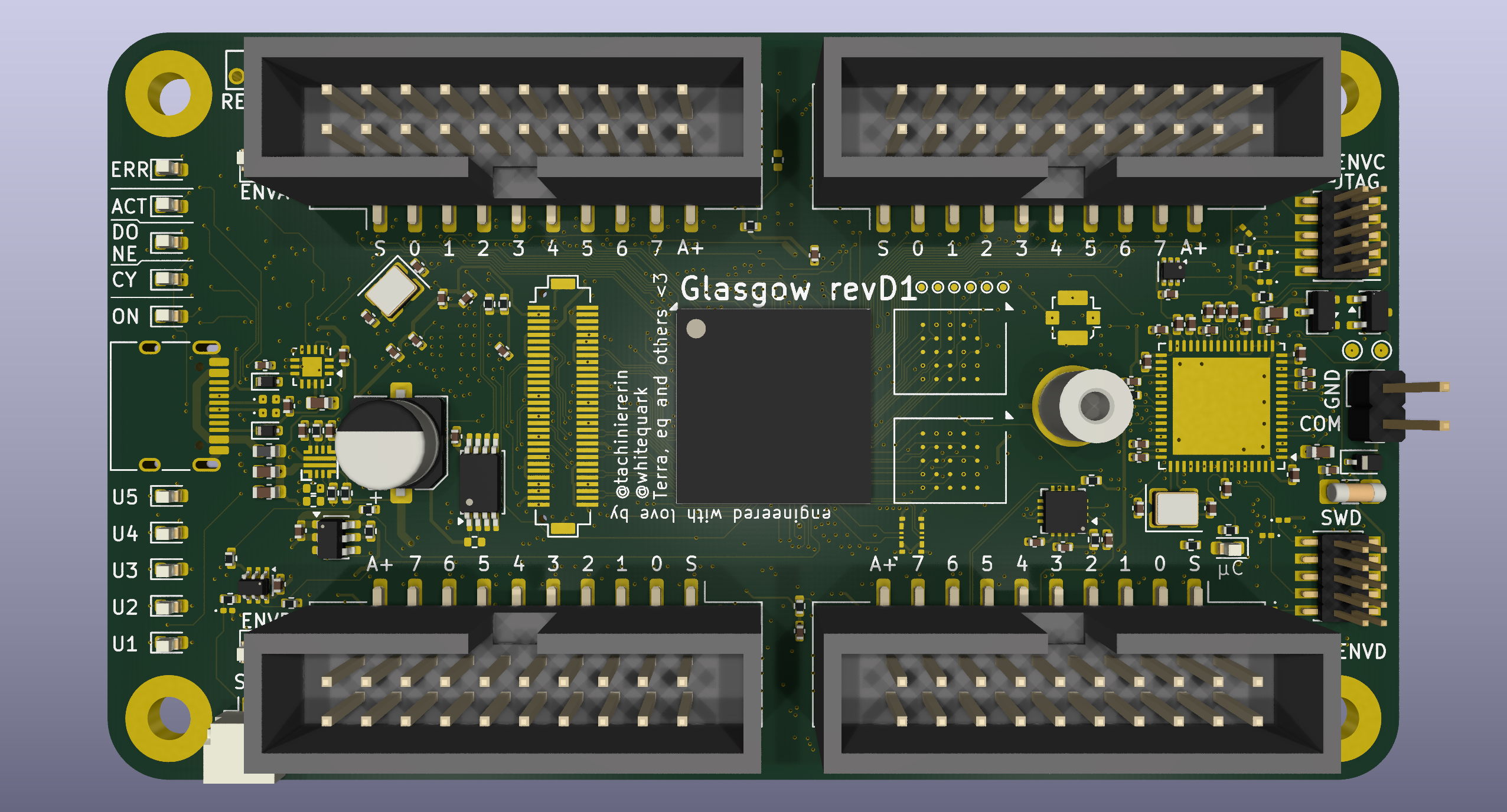 Overview of the Glasgow PCB (front)